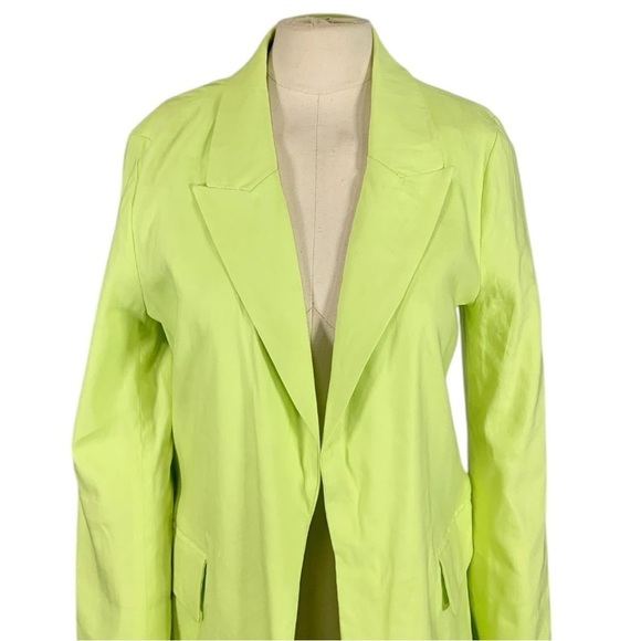 Jason Wu Linen Blend Open Front Blazer Jacket Size Small - Picture 2 of 10